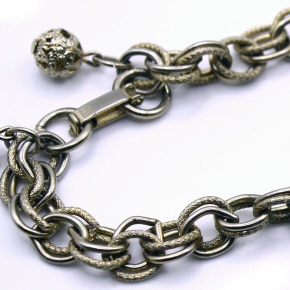 Vintage Oriental Asian Style Charm Bracelet Green Oval Dangle 7" Chain - Hey Viv - Picture 3 of 8